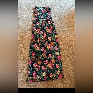 Floral Maxi Dress with Tropical Print